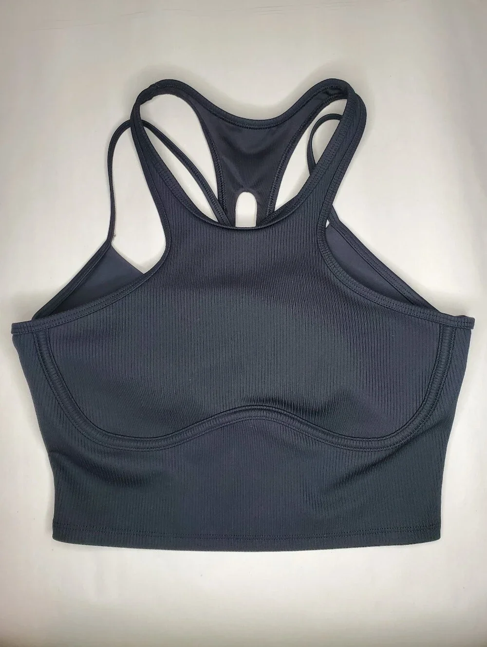 ALO Ribbed Airlift Enchanted Bra Tank in Black Size S